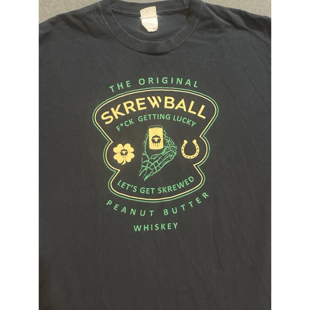 Men's Skrewball Peanut Butter Whiskey Black/Green/Yellow  XL Shirt #whiskey